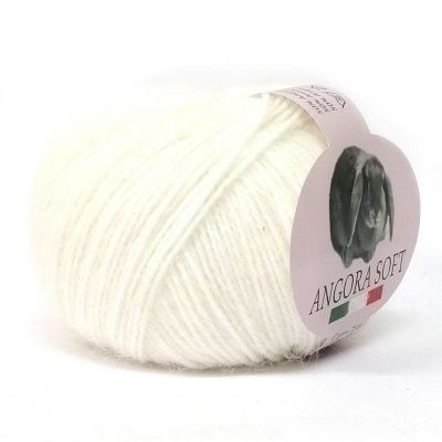 Kutnor  Angora Soft (7146 белый) 50% ангора, 20% шерсть, 30% полиамид 25 гр/125 м